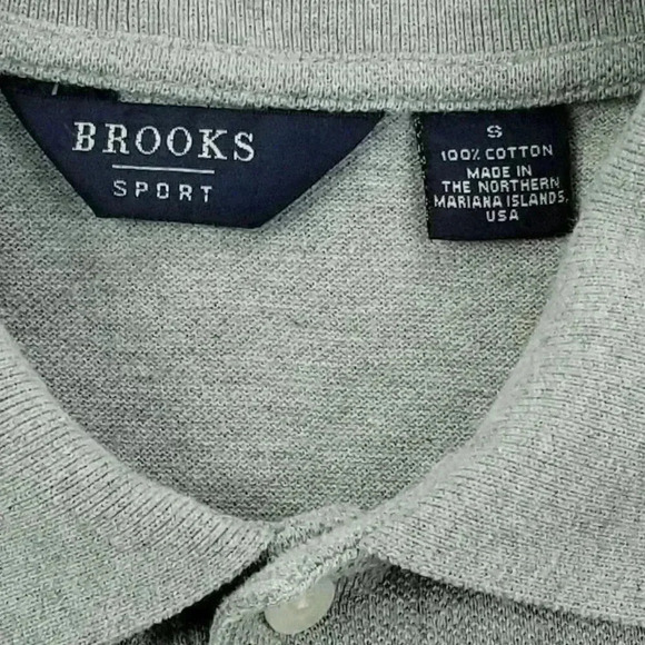 Brooks Brothers Sport Small Men's Gray Yellow Embroidered Logo Short Sleeve Polo - Picture 3 of 7